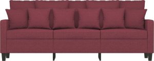 vidaXL vidaXL Sofa 3-osobowa, winna czerwień, 180 cm,tapicerowana tkaniną 3