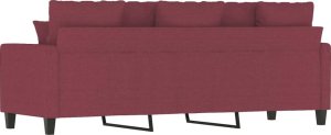 vidaXL vidaXL Sofa 3-osobowa, winna czerwień, 180 cm,tapicerowana tkaniną 5