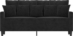 vidaXL vidaXL Sofa 2-osobowa, czarna, 140 cm, tapicerowana aksamitem 3