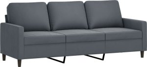 vidaXL vidaXL Sofa 3-osobowa, ciemnoszara, 180 cm, obita aksamitem 2
