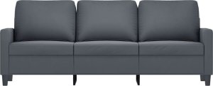 vidaXL vidaXL Sofa 3-osobowa, ciemnoszara, 180 cm, obita aksamitem 3