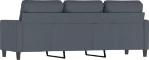vidaXL vidaXL Sofa 3-osobowa, ciemnoszara, 180 cm, obita aksamitem 5