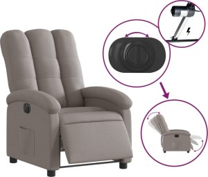 vidaXL vidaXL Elektryczny fotel rozkładany, kolor taupe, obity tkaniną 6
