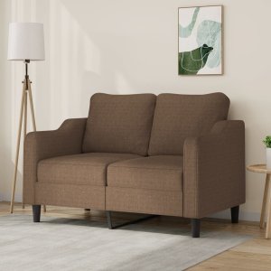 vidaXL vidaXL Sofa 2-osobowa, brązowa, 120 cm, tapicerowana tkaniną 1