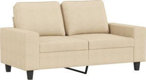 vidaXL vidaXL 2-osobowa sofa, kremowa, 120 cm, tapicerowana tkaniną 2
