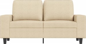 vidaXL vidaXL 2-osobowa sofa, kremowa, 120 cm, tapicerowana tkaniną 3
