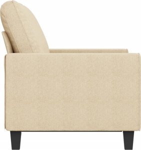 vidaXL vidaXL 2-osobowa sofa, kremowa, 120 cm, tapicerowana tkaniną 4