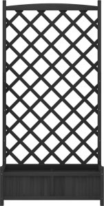 vidaXL vidaXL Donica z trejażem, czarna, lite drewno jodłowe 4