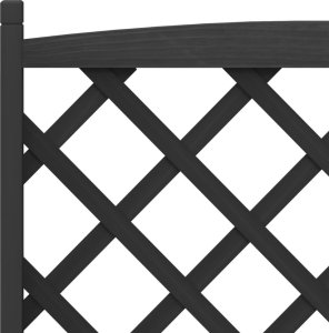 vidaXL vidaXL Donica z trejażem, czarna, lite drewno jodłowe 7