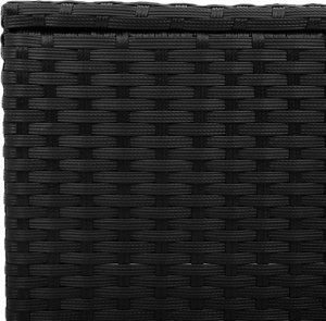 vidaXL vidaXL Stół ogrodowy ze szklanym blatem, czarny, 55x55x37cm, rattan PE 8