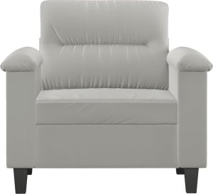 vidaXL vidaXL Fotel, jasnoszary, 60 cm, obity mikrofibrą 3