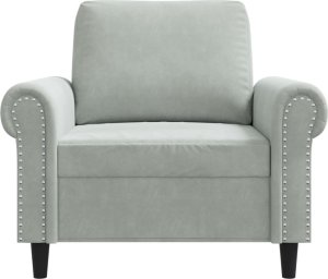 vidaXL vidaXL Fotel, jasnoszary, 60 cm, obity aksamitem 4