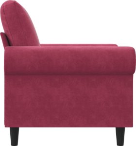 vidaXL vidaXL Fotel, winna czerwień, 60 cm, obity aksamitem 5