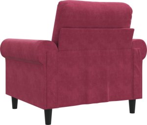 vidaXL vidaXL Fotel, winna czerwień, 60 cm, obity aksamitem 6
