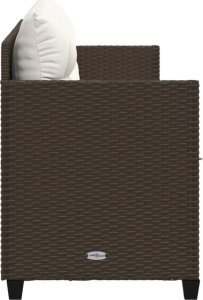 vidaXL Leżanka z poduszkami, brązowa, polirattan 5