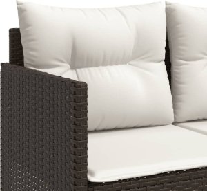 vidaXL Leżanka z poduszkami, brązowa, polirattan 7