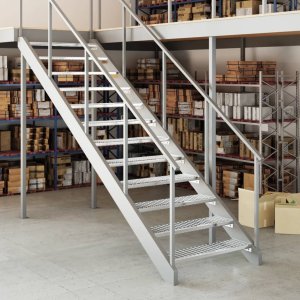 vidaXL Stopień z kraty, 100x24x7 cm, stal galwanizowana 3