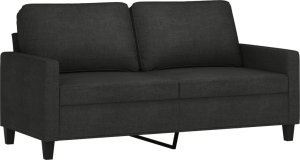 vidaXL Sofa 2-osobowa, czarna, 140 cm, tapicerowana tkaniną 2