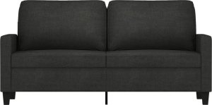 vidaXL Sofa 2-osobowa, czarna, 140 cm, tapicerowana tkaniną 3