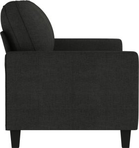 vidaXL Sofa 2-osobowa, czarna, 140 cm, tapicerowana tkaniną 4