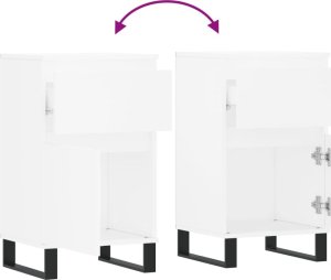 vidaXL Komoda, biała, 40x35x70 cm, materiał drewnopochodny 9