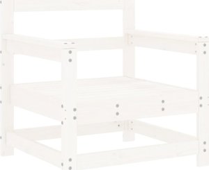 vidaXL Fotele ogrodowe z poduszkami, 2 szt, białe, lite drewno sosnowe 7