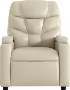 vidaXL Rozkładany fotel masujący, kremowe, sztuczna skóra 4