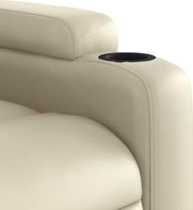 vidaXL Rozkładany fotel masujący, kremowe, sztuczna skóra 9