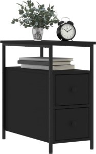 vidaXL Szafka nocna, czarna, 30x60x60 cm, materiał drewnopochodny 3
