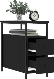 vidaXL Szafka nocna, czarna, 30x60x60 cm, materiał drewnopochodny 4