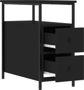 vidaXL Szafka nocna, czarna, 30x60x60 cm, materiał drewnopochodny 6