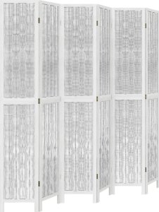 vidaXL vidaXL Parawan pokojowy, 6-panelowy, biały, lite drewno paulowni 2