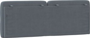 vidaXL vidaXL Poduszka na wezgłowie, ciemnoszara, 120 cm, aksamitna 7