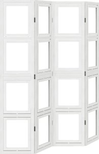 vidaXL vidaXL Parawan pokojowy, 4-panelowy, biały, lite drewno paulowni 2