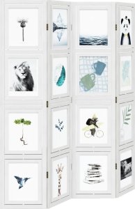 vidaXL vidaXL Parawan pokojowy, 4-panelowy, biały, lite drewno paulowni 4