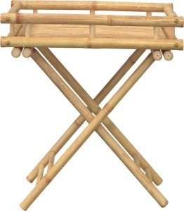 vidaXL Składany stolik ogrodowy z tacą, 60x40x68 cm, bambusowy 5