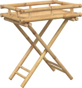 vidaXL Składany stolik ogrodowy z tacą, 60x40x68 cm, bambusowy 7