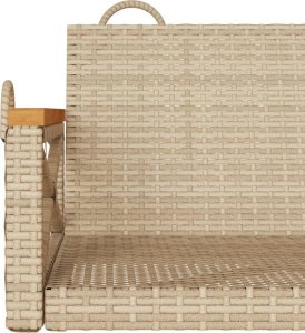 vidaXL Ławka bujana, beżowa, 63x62x40 cm, polirattan 8