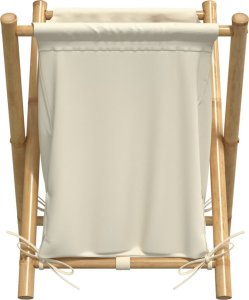 Skrzynia ogrodowa vidaXL vidaXL Kosz na pranie, kremowy, 45x55x63,5 cm, bambusowy 4