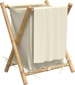 Skrzynia ogrodowa vidaXL vidaXL Kosz na pranie, kremowy, 45x55x63,5 cm, bambusowy 6