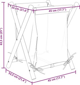 Skrzynia ogrodowa vidaXL vidaXL Kosz na pranie, kremowy, 45x55x63,5 cm, bambusowy 9