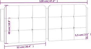 vidaXL vidaXL Poduszka na wezgłowie, biało-czarna, 120 cm, sztuczna skóra 10