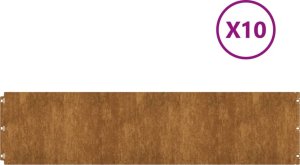 vidaXL Obrzeża trawnikowe, 10 szt., 25x103 cm, giętkie, stal Corten 2