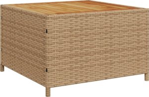 vidaXL Narożnik ogrodowy z poduszkami i stolikiem, rattan PE, beżowy 8