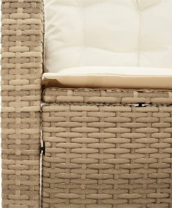 vidaXL Narożnik ogrodowy z poduszkami i stolikiem, rattan PE, beżowy 9