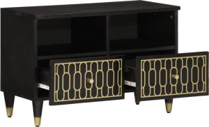 Listwa zasilająca vidaXL Szafka pod telewizor, 70x33x46 cm, lite drewno mango 2