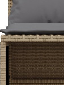 vidaXL 5-cz. zestaw mebli ogrodowych z poduszkami, beżowy, polirattan 5