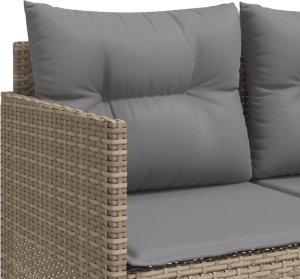 vidaXL 5-cz. zestaw mebli ogrodowych z poduszkami, beżowy, polirattan 6