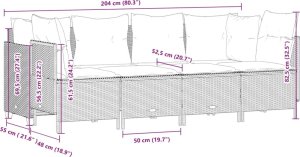 vidaXL 5-cz. zestaw mebli ogrodowych z poduszkami, beżowy, polirattan 7