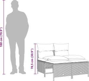 vidaXL 5-cz. zestaw mebli ogrodowych z poduszkami, beżowy, polirattan 8